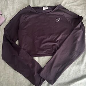 Gymshark Women's Black Long Sleeve Crop Top